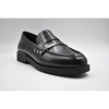 Black Lace-Up Loafers