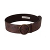 Luxury Leather Logo Belt with Round Buckle