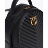 Quilted Chevron Leather Backpack with Love Birds Buckle