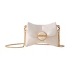 White Leather Mini Crossbody Bag with Gold Chain