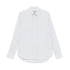 Checkered Front Button Long Sleeve Blouses