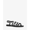 Flat Sandal with Cracked Leather Straps