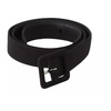Black Leather Logo Buckle Belt