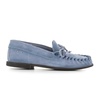 Blue Suede Loafer with Bow Detail