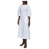White Linen Midi Dress with Sleeves