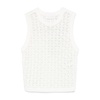 White Sleeveless Crew Neck Top