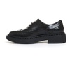 Black Leather Lace-Up Shoe