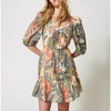 Short Muslin Print Dress