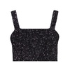 Black Sequined Short Top with Thin Straps