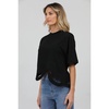 Wave Embroidered Crew Neck T-shirt