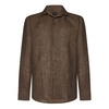 Brown Linen Shirt with Capri Collar