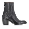 Black Leather Studded Ankle Boots
