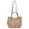 Women's Beige Handbag with Long Handles in Premium Italian Velour Estro ER00116720