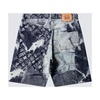 Blue Jacquard Patchwork Shorts