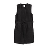 Black Sleeveless V-Neck Sweater with Belt