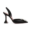 Black Crystal Buckle High Heel Shoes