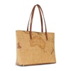 Classic Geo Print Shoulder Shopping Bag