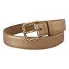 Chic Rosy Gold Leather Belt with Logo Buckle