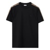 Black Cotton T-shirt with Equestrian Knight