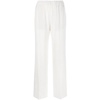 White Wide Leg Trousers with High Waist
