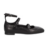 Casual Black Leather Ballet Flats