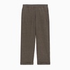 Linen blend high waist trousers