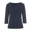 Dark Midnight Rib Blouse 3/4 Sleeves