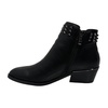 Black leather studded ankle boots