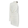 White One-Shoulder Jewel Dress