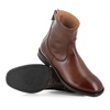 Brown Leather Zipper Boots