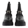 Black Leather Ankle Boots Elastic