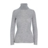 Grey Melange Wool Turtleneck Sweater