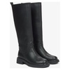 Women's Black Genuine Leather Wide-Calf Knee-High Boots Estro ER00115866