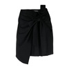 Black Asymmetric Wrap Skirt