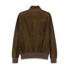 Brown Leather Jacket with Zip Closure