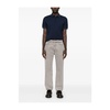 Navy Blue Striped Short Sleeve Polo