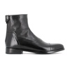 Black Leather Boots with Zipper and Button Closure