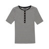 Black Button Crew Neck T-shirt
