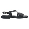 Women's Black Leather Flat Sandals with a Comfortable Sole Estro ER00115113