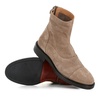 Beige Suede Zip Boots