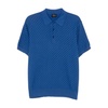 Blue Ribbed Polo Shirt Short Sleeve