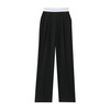 Black Wool Blend Elastic Waist Trousers