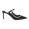 Black Crystal Stiletto Mules Carnaval