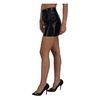 Glossy Black A-line Mini Skirt