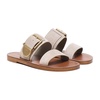 Beige Sandals with Double Lap Design