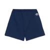Blue Overall Shorts with Iridescent Detail