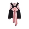 Graphic Neckline Maxi Bow Top