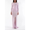 Long Jersey Cupro Dress with Cut-Out