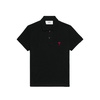 Heart Logo Polo Shirt Black Cotton