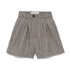 Blue Wool Herringbone Shorts